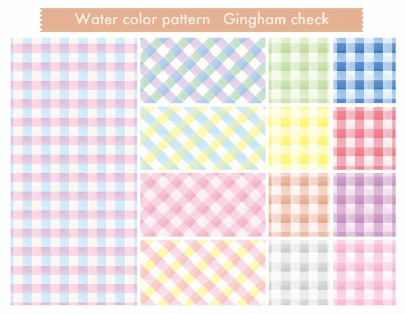 水彩图案_格子呢检查