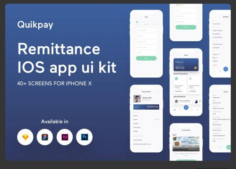 快速汇款套件Quikpay Remittance IOS app ui kit