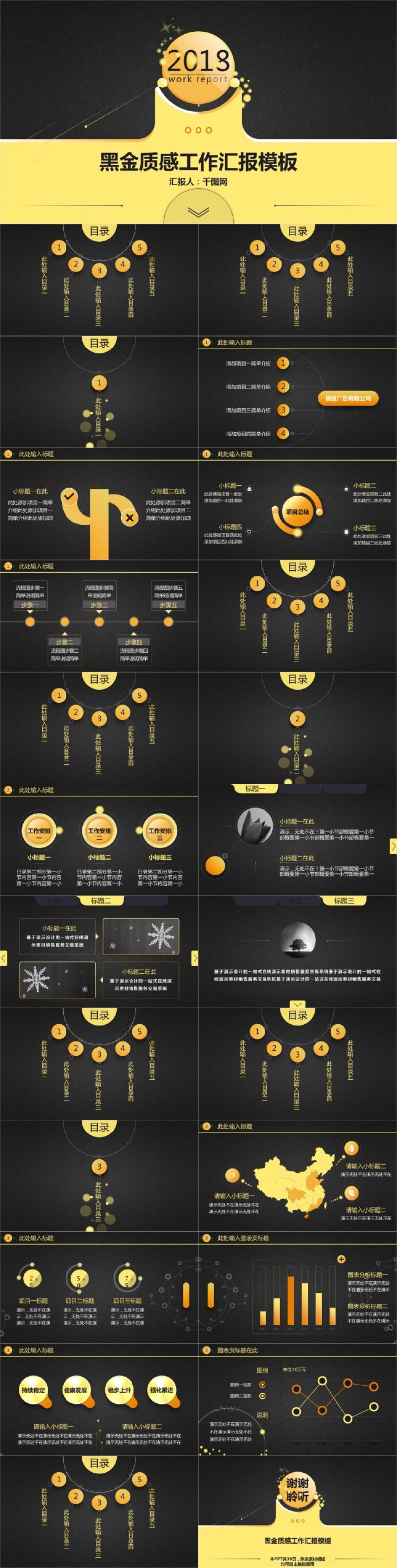 黑金质感工作汇报PPT模板