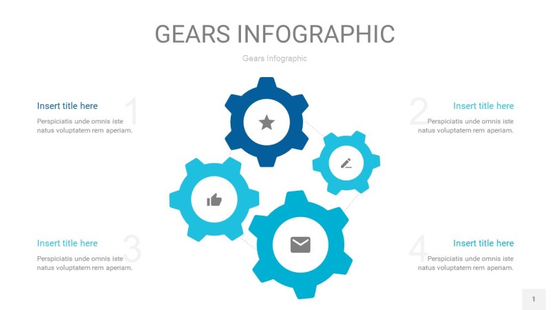 宝石蓝齿轮PPT信息图1