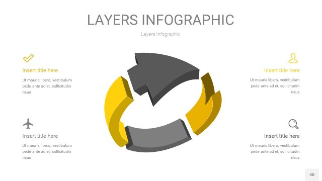 灰黄色3D分层PPT信息图40