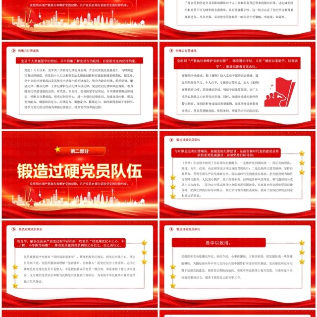 红色增强党纪学习教育针对性实效性PPT模板 红色增强党纪学习教育针对性实效性PPT模板