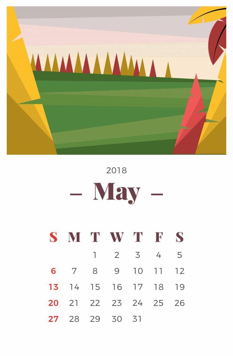 2018年5月景观月历