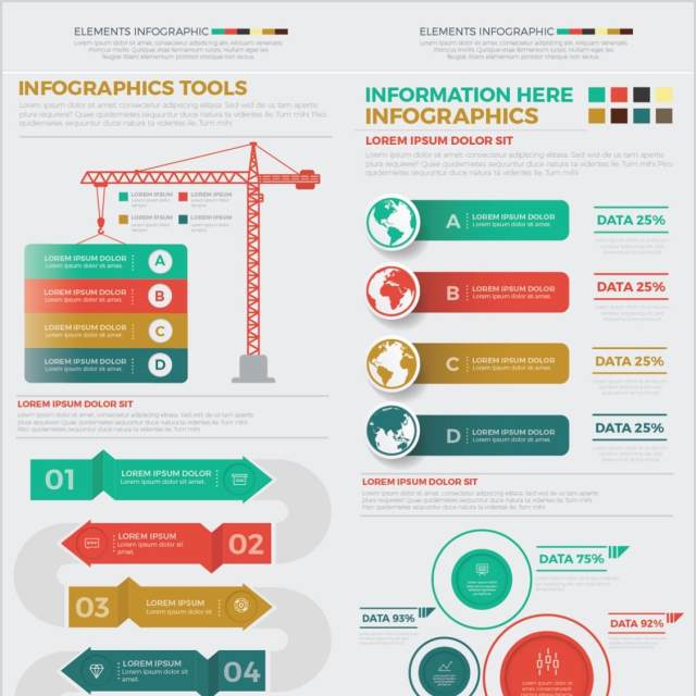 大数据信息图表元素模板设计素材Mega Infographics Elements Design 大数据信息图表元素模板设计素材Mega Infographics Elements Design