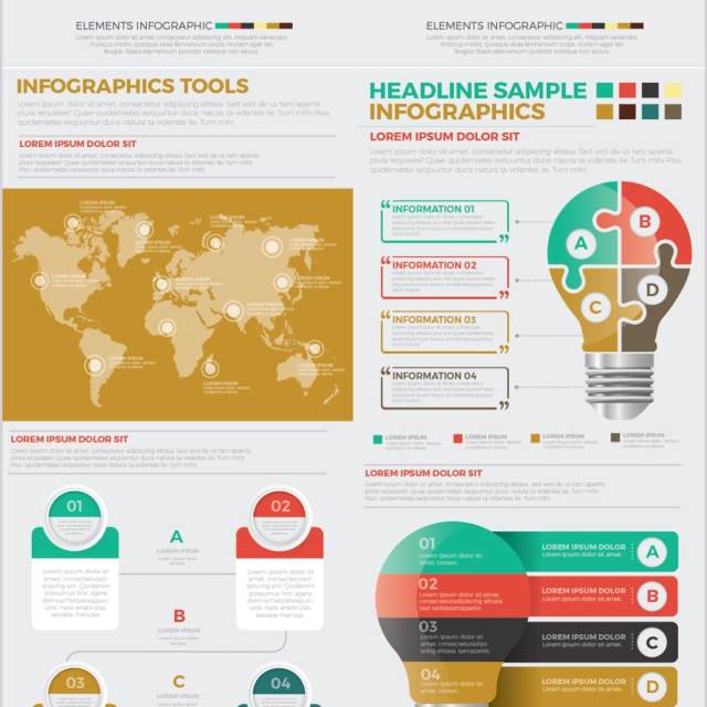 大数据信息图表元素模板设计素材Mega Infographics Elements Design 大数据信息图表元素模板设计素材Mega Infographics Elements Design