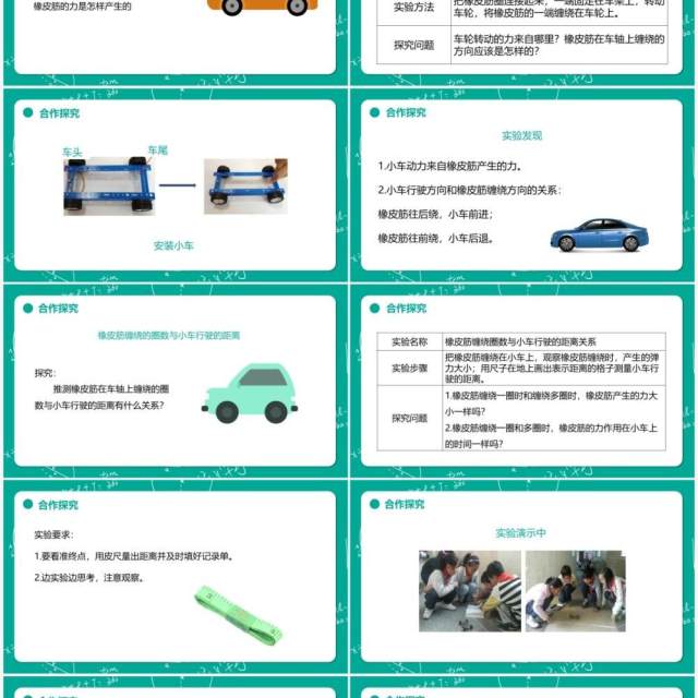 教科版五年级科学上册用橡皮筋作动力PPT模板