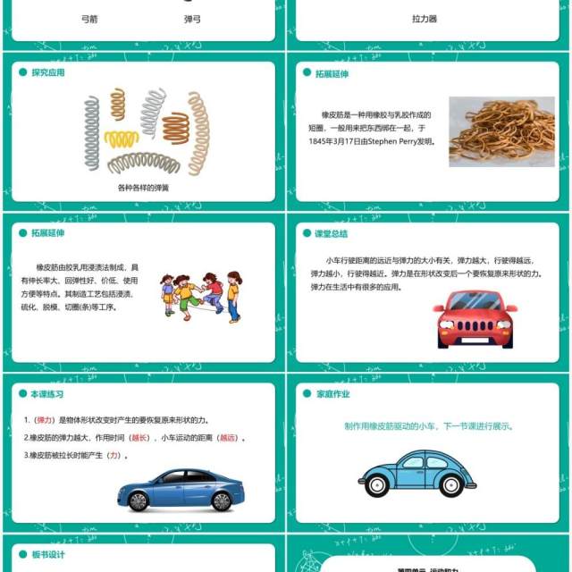 教科版五年级科学上册用橡皮筋作动力PPT模板