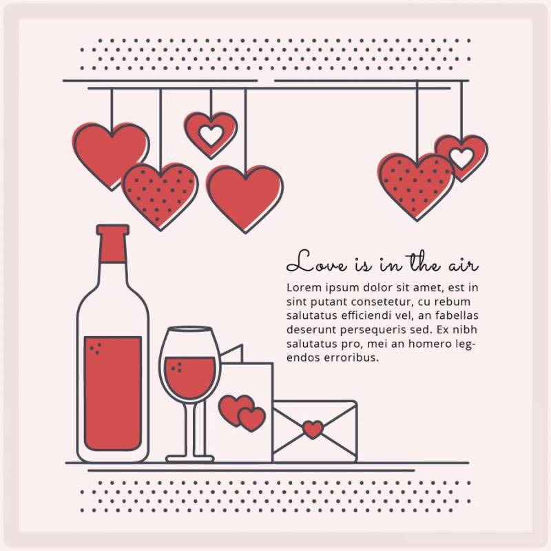 矢量方形情人节＆＃x27; s天横幅