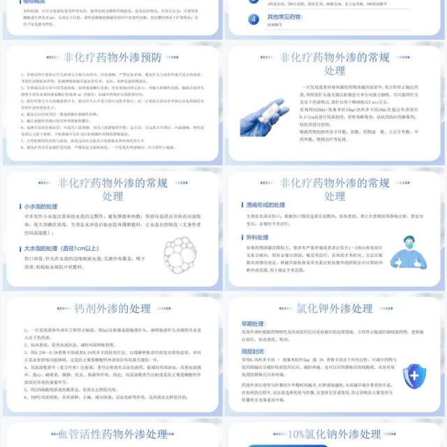 蓝色简约风药物外渗的预防与处理PPT模板 蓝色简约风药物外渗的预防与处理PPT模板
