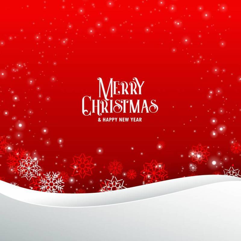 与雪花的优雅红色圣诞快乐圣诞问候背景