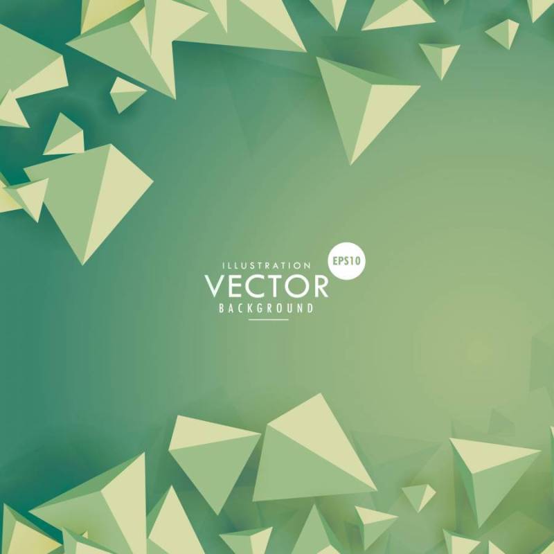 与3d多边形的绿色背景