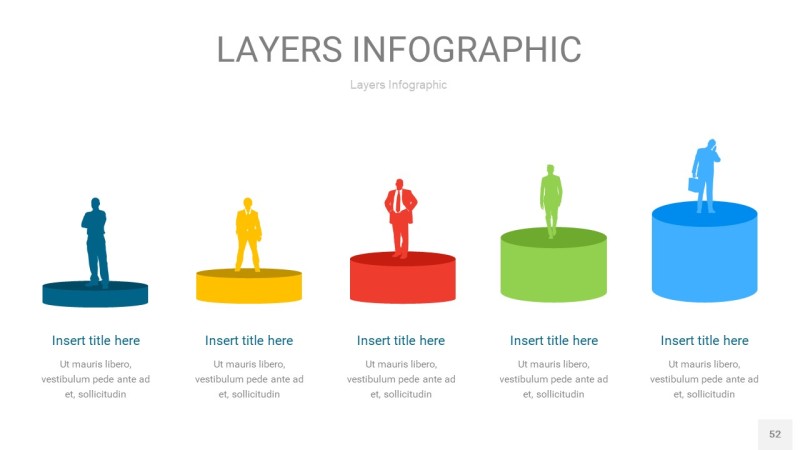 四色3D分层PPT信息图52