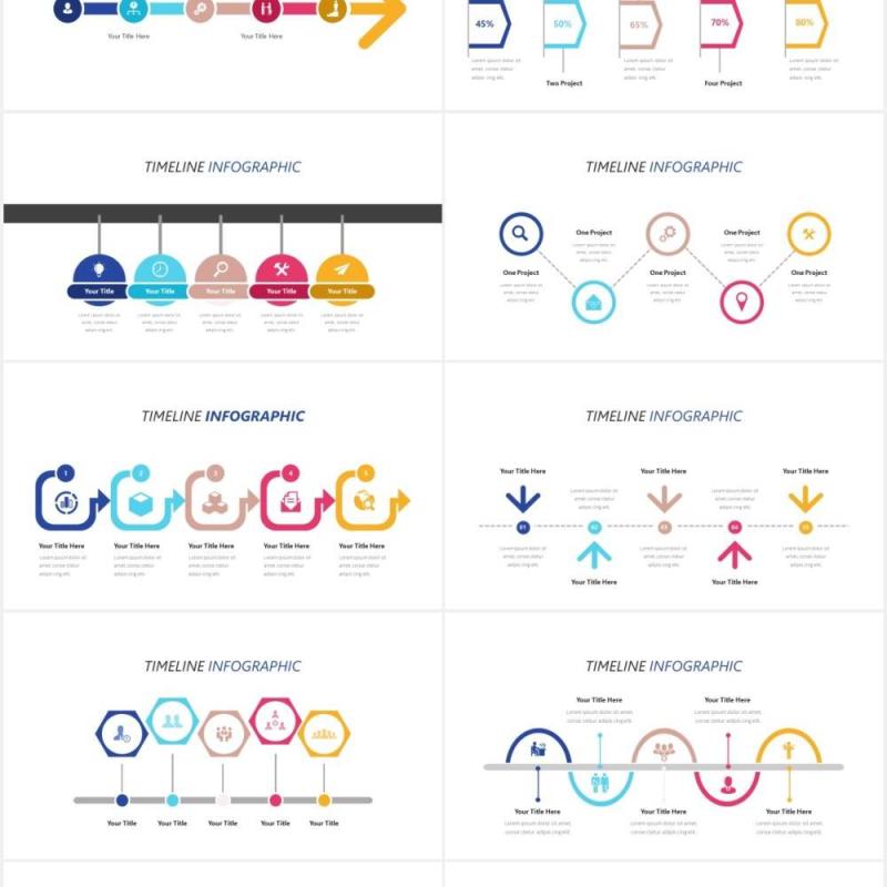 时间线发展时间轴信息图表集合PPT素材Infographic Timeline Powerpoint Template
