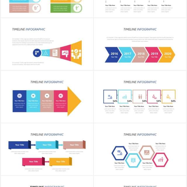 时间线发展时间轴信息图表集合PPT素材Infographic Timeline Powerpoint Template