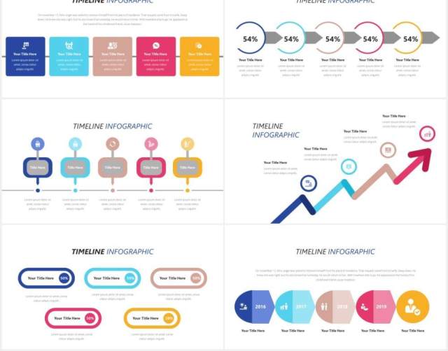 时间线发展时间轴信息图表集合PPT素材Infographic Timeline Powerpoint Template