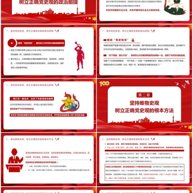 红色党政风党史学习教育树立正确党史观应当重点把握的四个原则动态PPT课件模板 红色党政风党史学习教育树立正确党史观应当重点把握的四个原则动态PPT课件模板