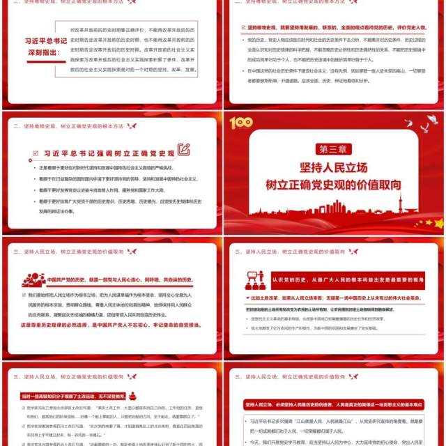 红色党政风党史学习教育树立正确党史观应当重点把握的四个原则动态PPT课件模板 红色党政风党史学习教育树立正确党史观应当重点把握的四个原则动态PPT课件模板