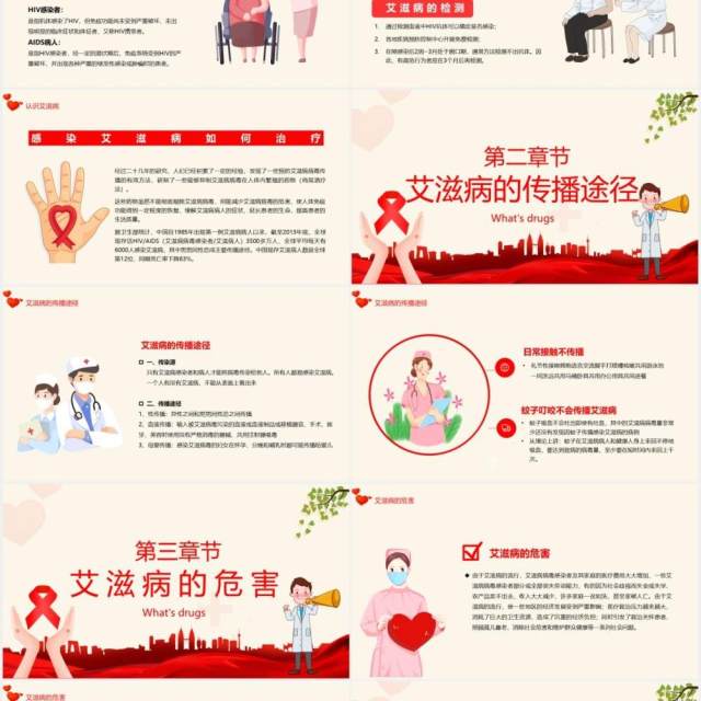 为艾发声防艾主题宣传班会PPT背景模板 为艾发声防艾主题宣传班会PPT背景模板