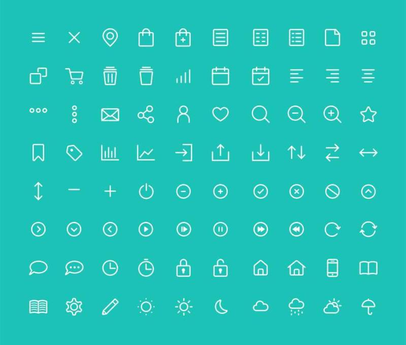 80 枚圆角线性图标