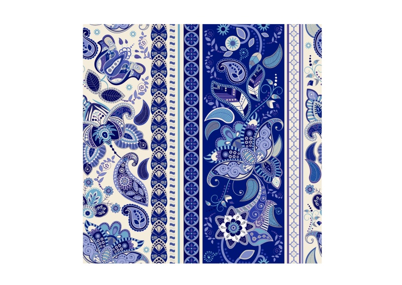 无缝佩斯利图案和黄瓜饰品24