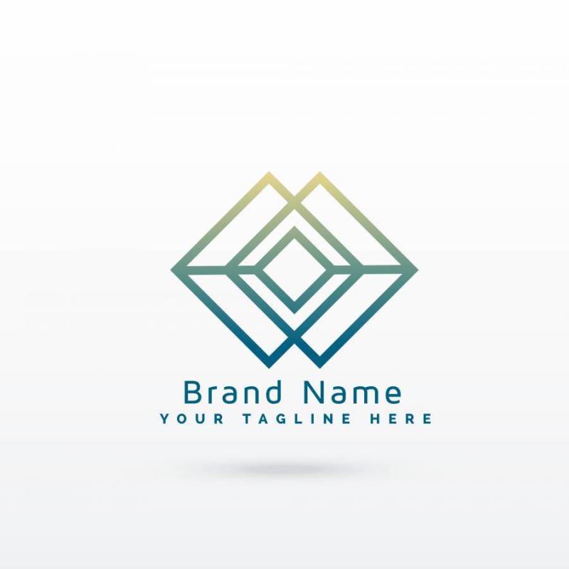 抽象的钻石线标志概念设计