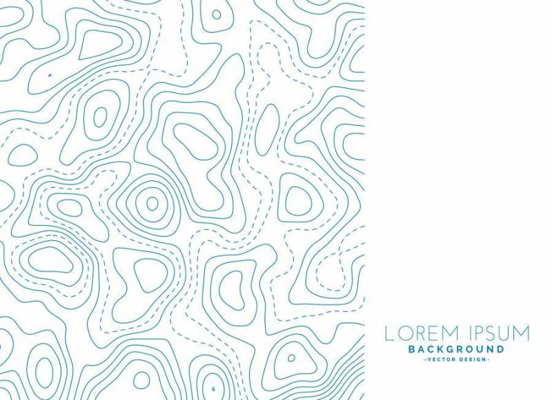 蓝色的地形图插画设计