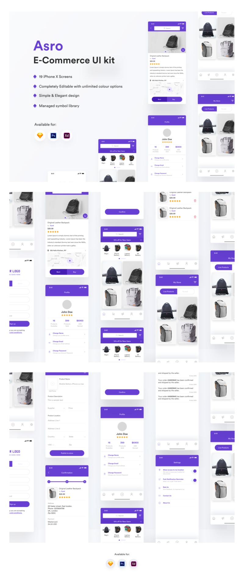 电子商务移动应用UI工具包套件非常适合您的下一个项目