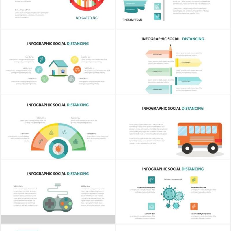 防疫社交距离信息图表PPT素材Social Distancing Infographic Powerpoint