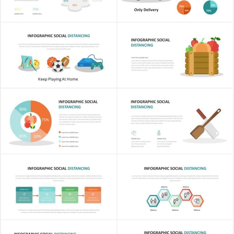 防疫社交距离信息图表PPT素材Social Distancing Infographic Powerpoint