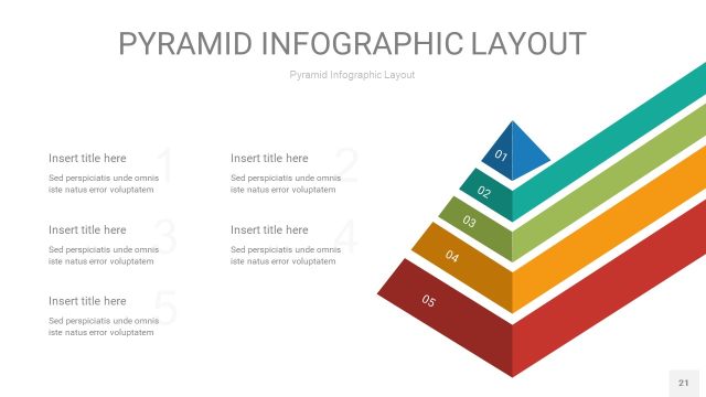 黄蓝绿色3D金字塔PPT信息图表21