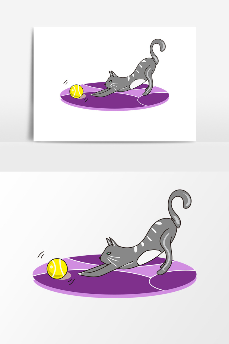 可爱猫咪网球元素