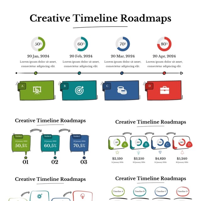 创意时间线路线流程图PPT模板Creative Timeline Roadmaps - Presentation Template 创意时间线路线流程图PPT模板Creative Timeline Roadmaps - Presentation Template