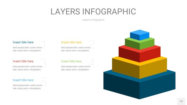 四色3D分层PPT信息图15