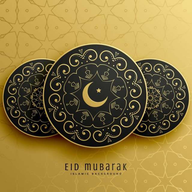 在伊斯兰教的装饰的eid穆巴拉克贺卡设计