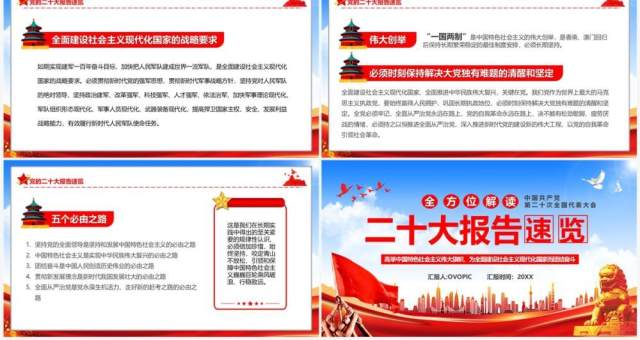 蓝色全方位解读二十大报告速览精神要点学习PPT模板 蓝色全方位解读二十大报告速览精神要点学习PPT模板