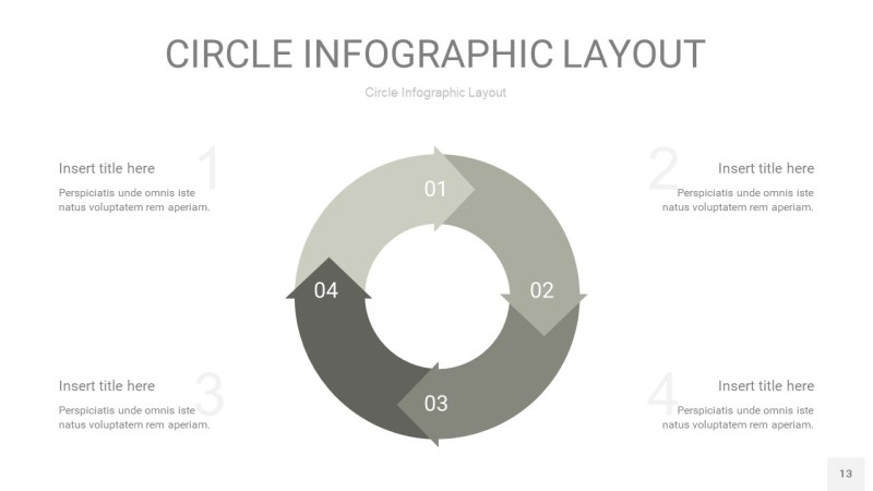 灰色圆形PPT信息图13