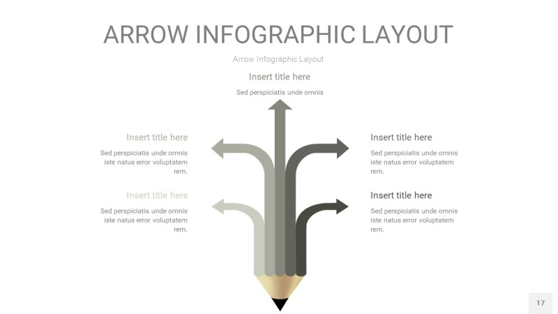 灰色箭头PPT信息图表17