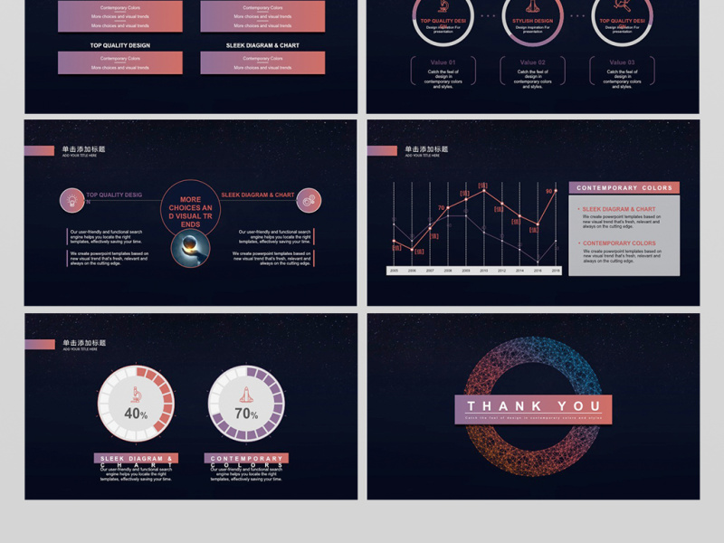 星空互联网商务ppt模版