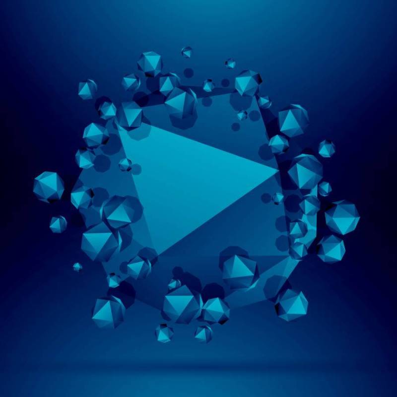 蓝色polyherons背景