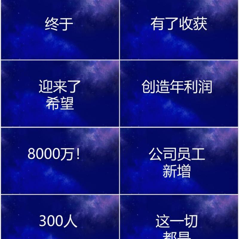 2021蓝色以梦为马企业年会快闪PPT模板