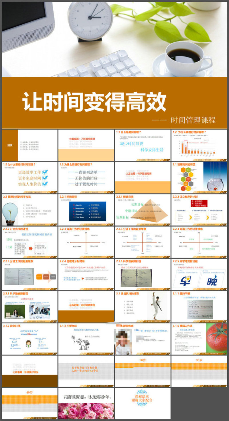 让时间变得高效——时间管理课程商务培训ppt模板