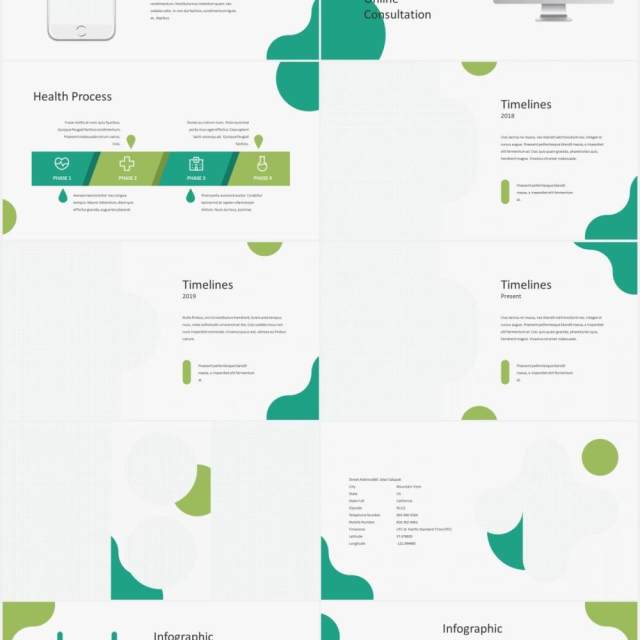 绿色简约医疗健康图片排版设计PPT模板HEALTHINA - Medical Power Point Template