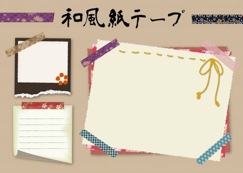 留言卡与日本风格的纸与日本风格