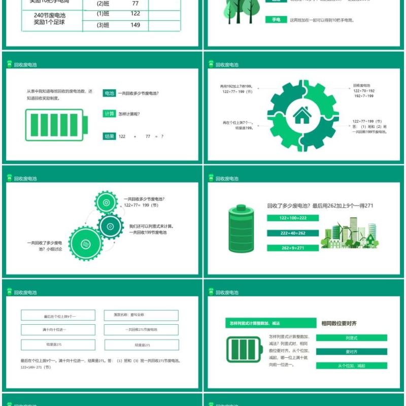 回收废电池纽扣大的废电池污染水相当于一个人一生饮水量动态PPT模板