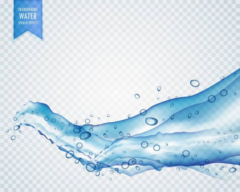 淡蓝色的水或透明的波浪状流动的液体