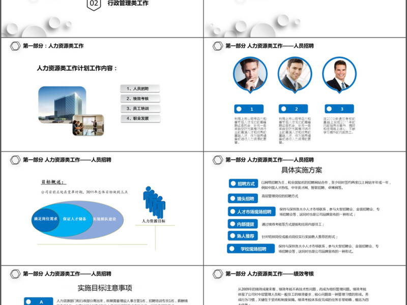 简约蓝色行政人事部年度计划