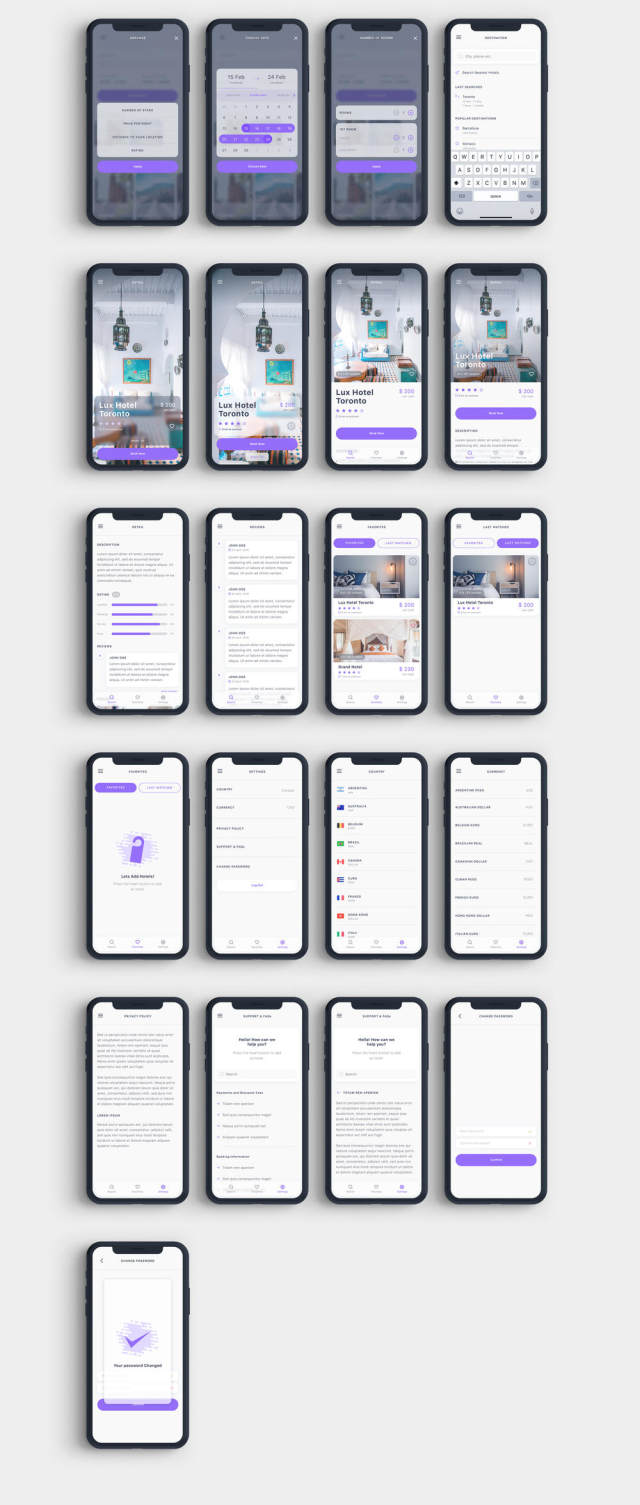 为Sketch。,Rooms Hotel UI Kit设计的高品质酒店预订应用UI套件 为Sketch。,Rooms Hotel UI Kit设计的高品质酒店预订应用UI套件