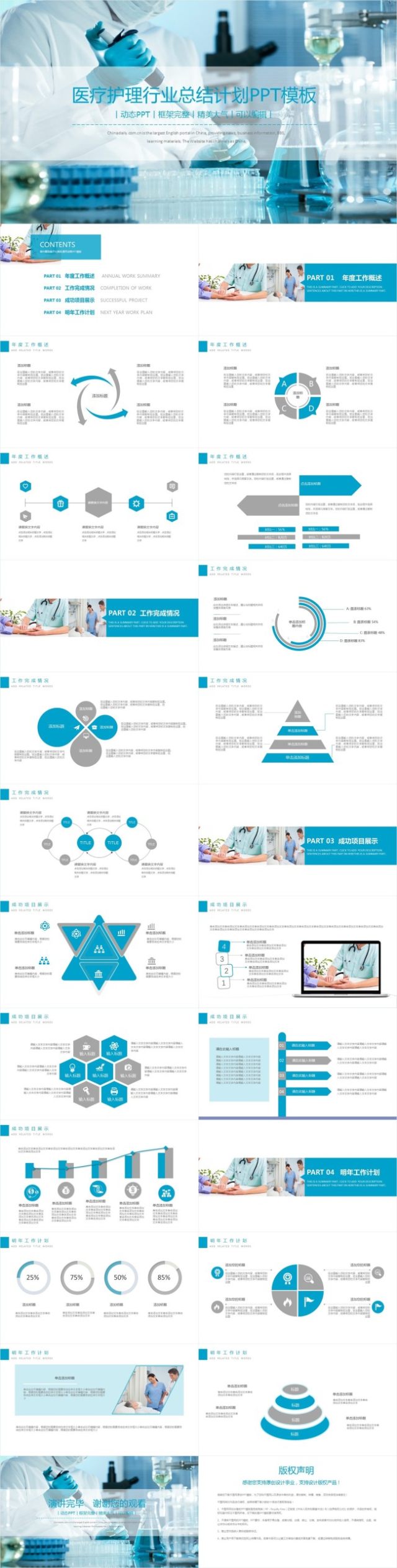 医学介绍总结汇报医疗交流规划PPT模板