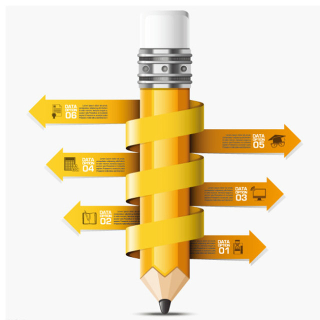 精美铅笔商务 信息图表图片