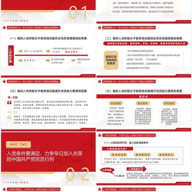 红色简约入党积极分子专题培训PPT模板 红色简约入党积极分子专题培训PPT模板